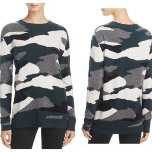 Aqua cashmere camo sweater from Bloomingdales